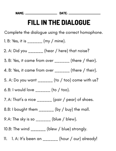 Homophones and Homographs – Grammar Worksheets | Teaching Resources
