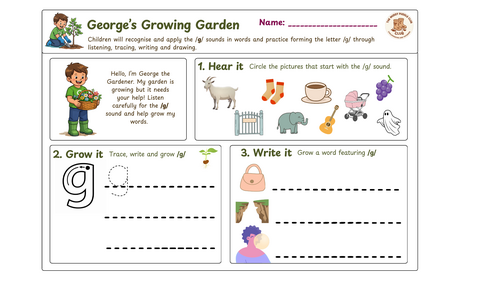 G Sound Phonics Worksheet (EYFS/KS1) | Teaching Resources