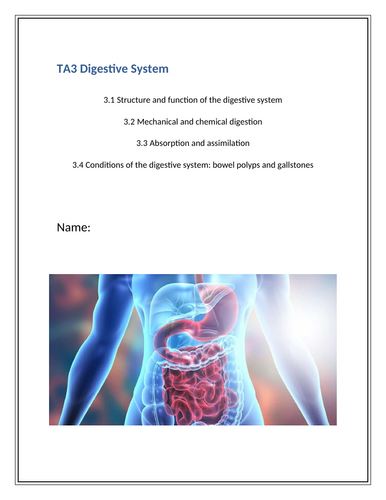 AAQ Cambridge Nationals in Health and Social Care - F091 TA3 Digestive ...