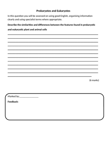 AQA GCSE Biology - B1 - Prokaryotes