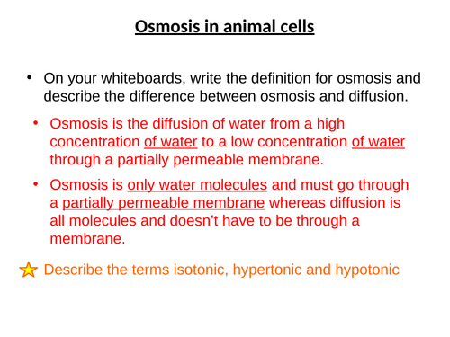 AQA GCSE Biology - B1 - Osmosis Results | Teaching Resources