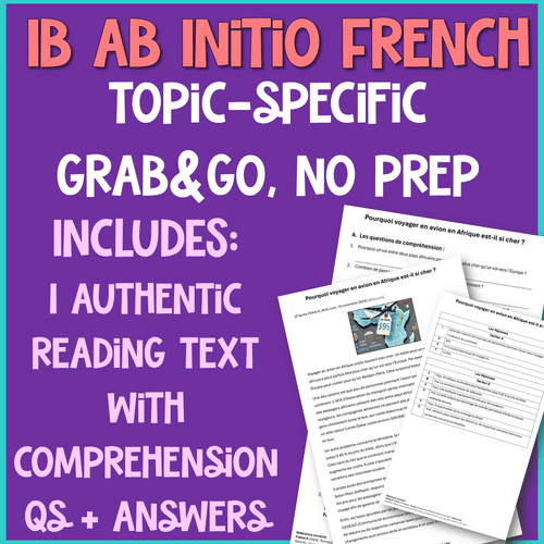 *FREEBIE* IB French Ab Initio Reading Text | Exam-Style | Test Prep ...