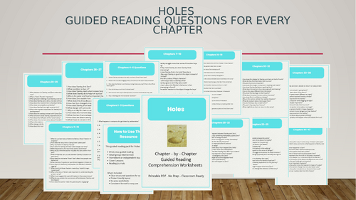 Holes by Louis Sachar – Complete Guided Reading Questions (All Chapters ...