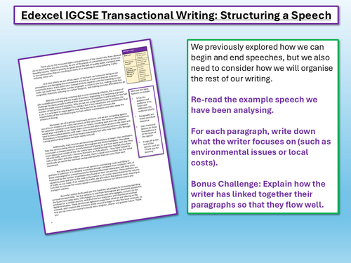 Edexcel IGCSE English Language Paper 1 Q6/Q7 | Teaching Resources