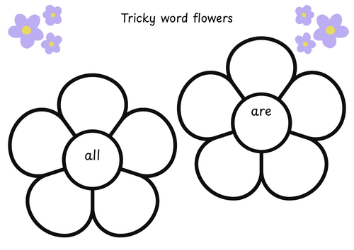 Tricky word flowers