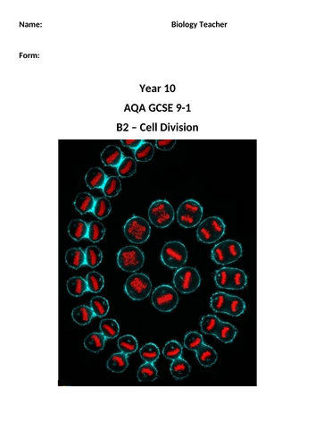 AQA GCSE Biology - B2 - Cell Division Workbook