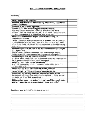 AQA GCSE Biology - B2 - Stem Cells