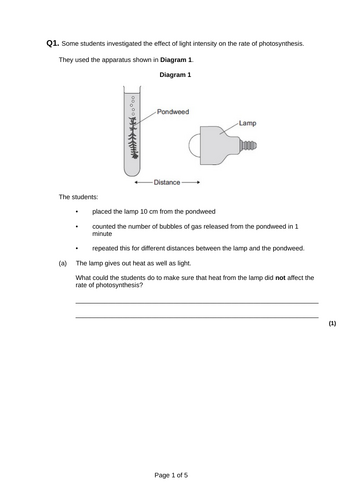 GCSE AQA Science B8 Photosynthesis Powerpoints, exam questions and ...