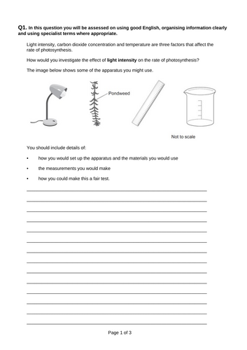 GCSE AQA Science B8 Photosynthesis Powerpoints, exam questions and ...