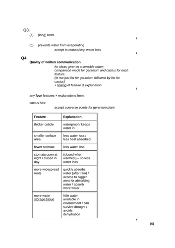 GCSE AQA B15 Adaptation and interdependence ppts, exam questions and ...