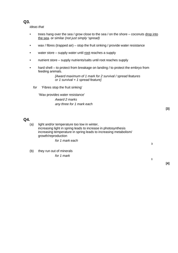 GCSE AQA B15 Adaptation and interdependence ppts, exam questions and ...