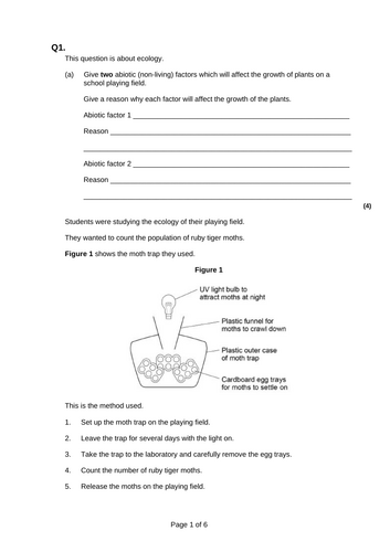GCSE AQA B15 Adaptation and interdependence ppts, exam questions and ...