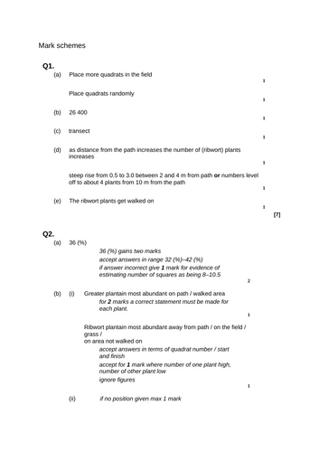 GCSE AQA B15 Adaptation and interdependence ppts, exam questions and ...