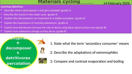 GCSE AQA B16 Ecosystems Powerpoints, exam questions and activities ...