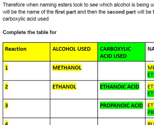 Organic Chemistry Booklet IGCSE Chemistry Edexcel {9-1} | Teaching ...