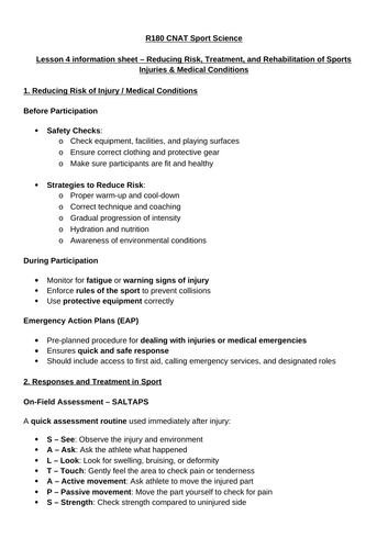 R180 CNAT Lesson 4 resources on reducing the risk, treatment and rehab ...