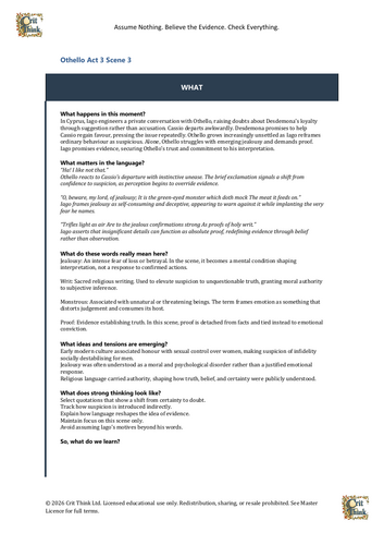 Othello Act 3 Scene 3 – Crit Think Teacher Resource (GCSE) | Teaching ...