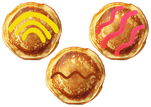 Pancake themed mark making patterns