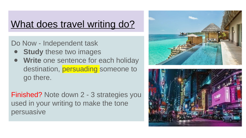 KS3 A Travel Writing Unit | Teaching Resources