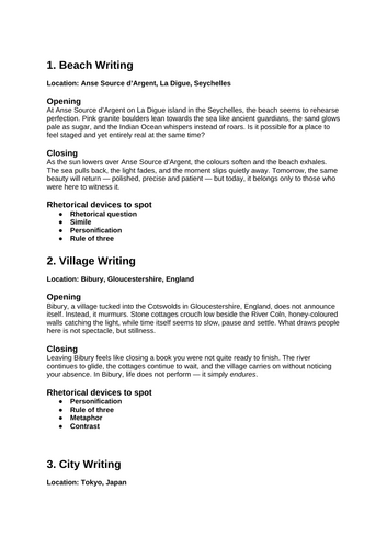 KS3 A Travel Writing Unit | Teaching Resources