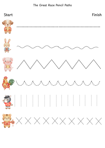 Great Race pencil paths