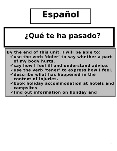Spanish KS3 - work booklets with support vocabulary - all topics ...