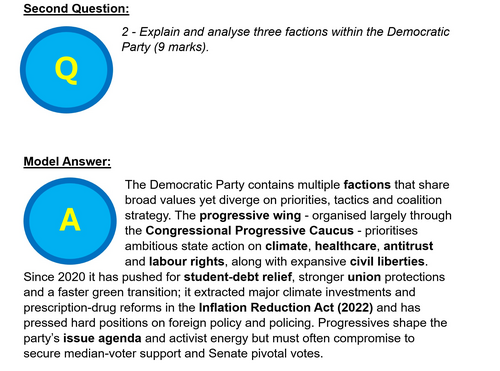AQA A Level Politics Model Answers - Full Papers - Paper 2 - 2025 ...