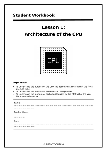 OCR GCSE CS - L1: Architecture of the CPU | Teaching Resources