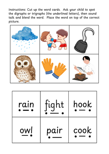 Phase 3 lotto digraphs and trigraphs | Teaching Resources