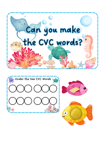 Under the Sea - Fish CVC Words