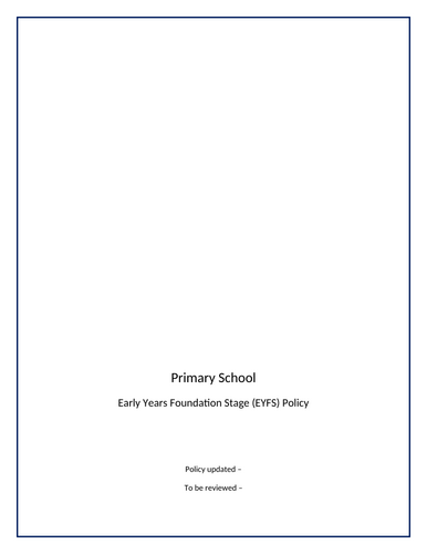 EYFS Policy