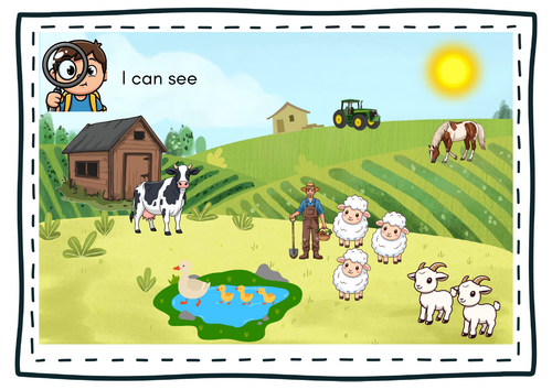 Farm “I Can See” picture prompt for EYFS & KS1