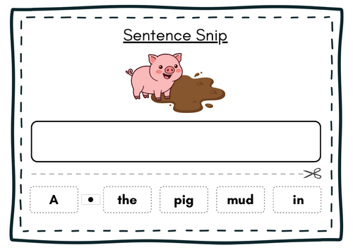 Farm sentence snip activity for EYFS & KS1