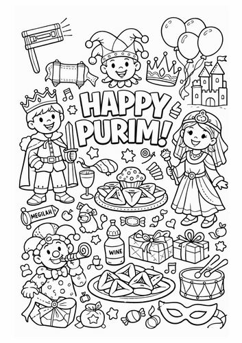 Purim Colouring & Mask Activity Pack – Early Years (Ages 4–6 ...