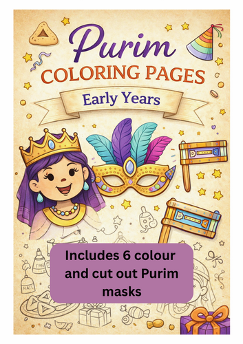 Purim Colouring & Mask Activity Pack – Early Years (Ages 4–6 ...