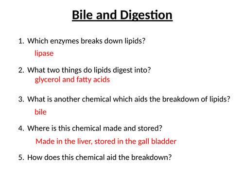 AQA GCSE Biology - B3 - Bile Salts Prac