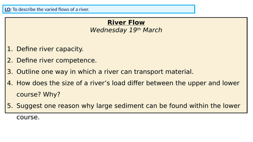 A Level Geography Rivers (Hydrology and Fluvial Morphology) | Teaching ...