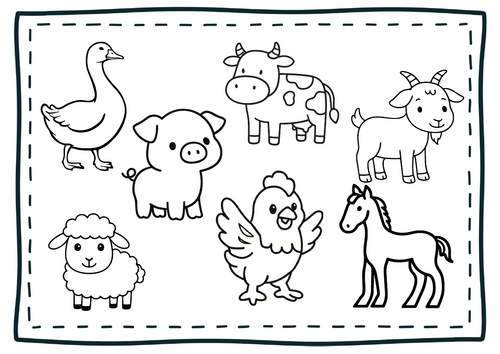 Farm animal painting activity for EYFS