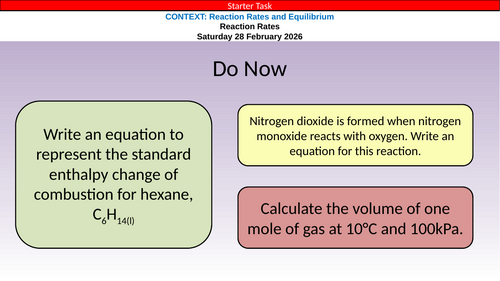 OCR A Level Chemistry Chapter 10 - Reaction Rates and Equilibrium