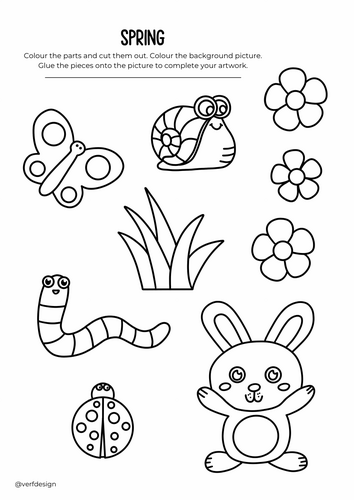 Cut and Stick - Spring Craft for Kids | Teaching Resources