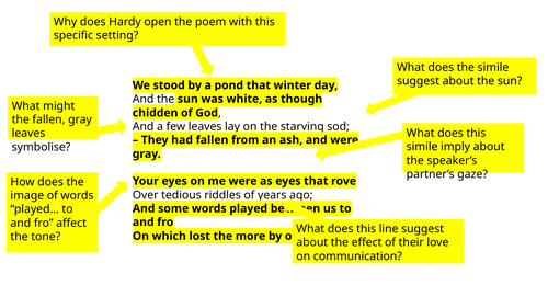 Annotated Neutral Tones by Thomas Hardy