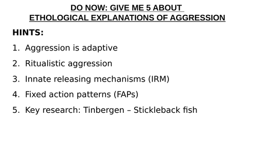 Evolutionary explanation of aggression - PowerPoint lesson and ...
