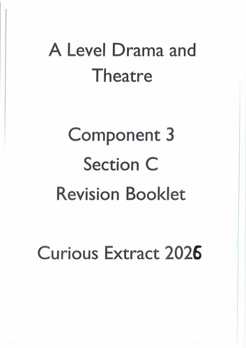 Eduqas A Level Drama - 2026 Extract - CURIOUS Revision Booklet ...