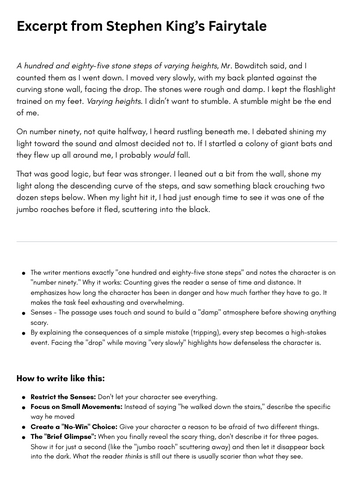 Unseen Fiction GCSE English Language: Extract and Questions | Teaching ...