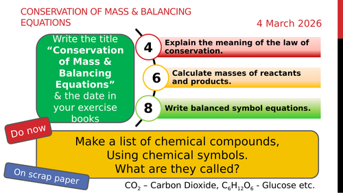 Conservation of Mass & Balancing Equations - AQA GCSE Chemistry (4.3.1 ...