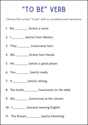 Present Simple Verb to be Grammar Worksheets - Verb to be for Beginners ...
