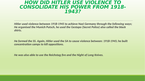 Hitler and Consolidation of Power | Teaching Resources