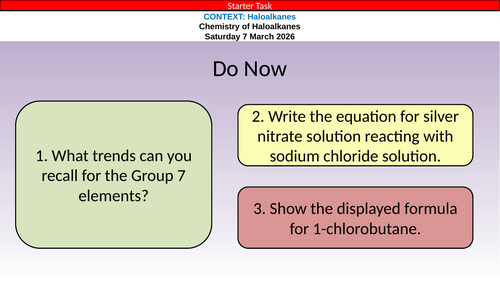 OCR A Level Chemistry Chapter 15 - Haloalkanes