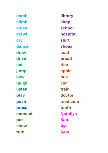 Pre-Entry ESOL Action Verbs Activities (Lesson 2) | Worksheets, Sorting ...