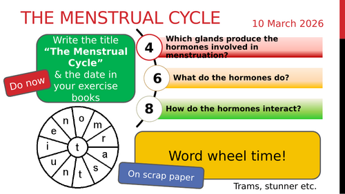 GCSE AQA Biology Homeostasis: Hormones and the menstrual cycle ...